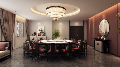 新中式包厢3D模型下载